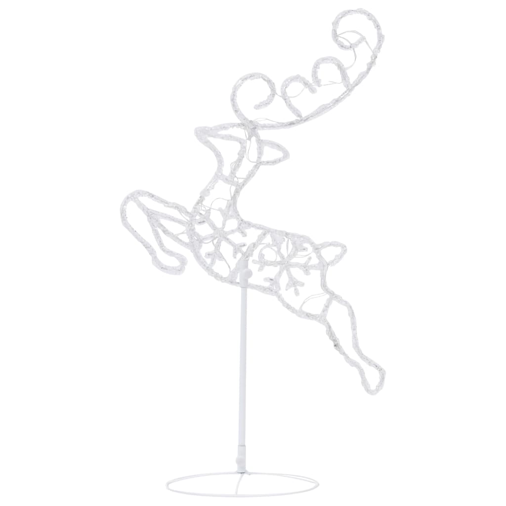 vidaXL Christmas Decoration Reindeer and Sleigh Christmas Lighting Acrylic