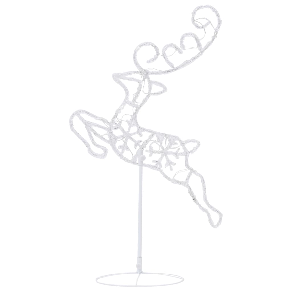 NNEVL Acrylic Christmas Flying Reindeer&Sleigh 260x21x87cm Colourful