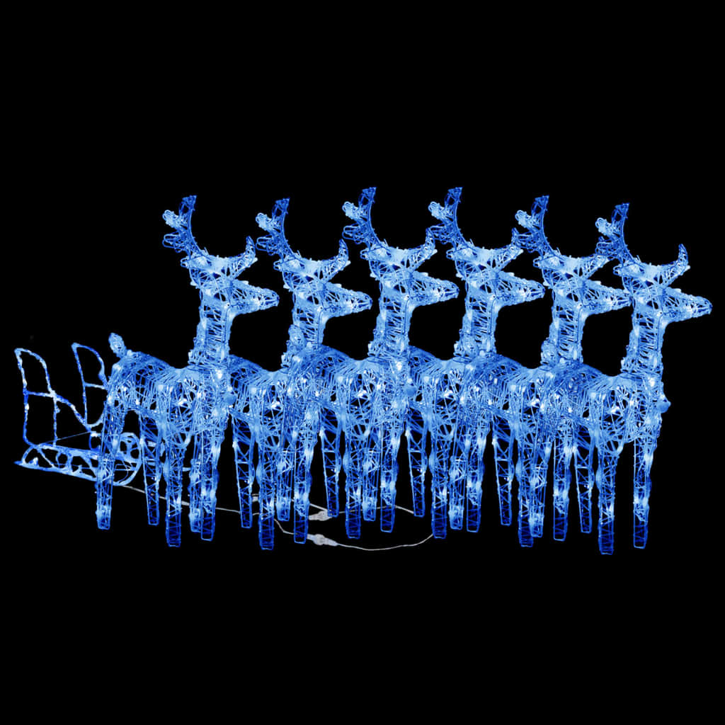 NNEVL Reindeers & Sleigh Christmas Decoration 320 LEDs Acrylic