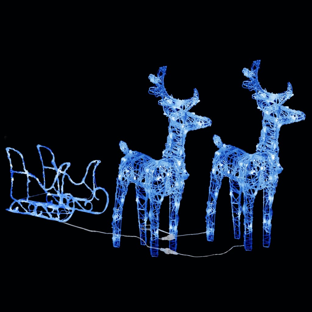 NNEVL Reindeers & Sleigh Christmas Decoration 320 LEDs Acrylic