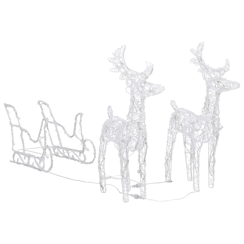 NNEVL Reindeers & Sleigh Christmas Decoration 320 LEDs Acrylic